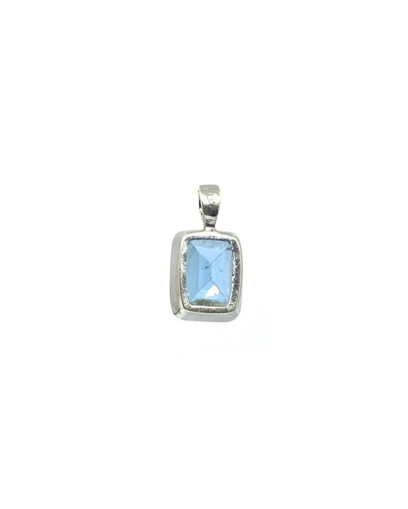 Natural Blue Topaz Rectangle Shaped Pendant for Women - Image 2