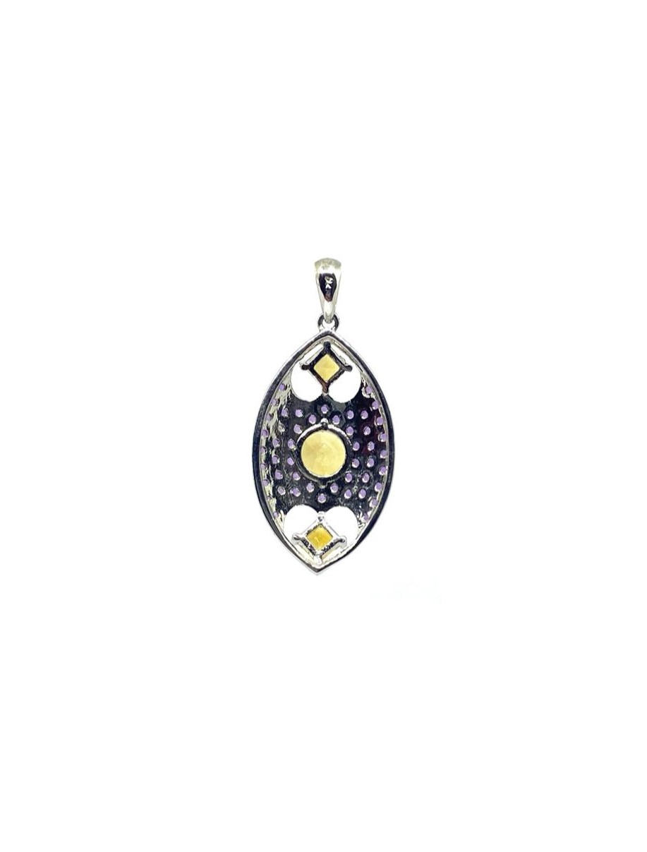 Elegant Amethyst & Citrine Sterling Silver Pendant - Image 4