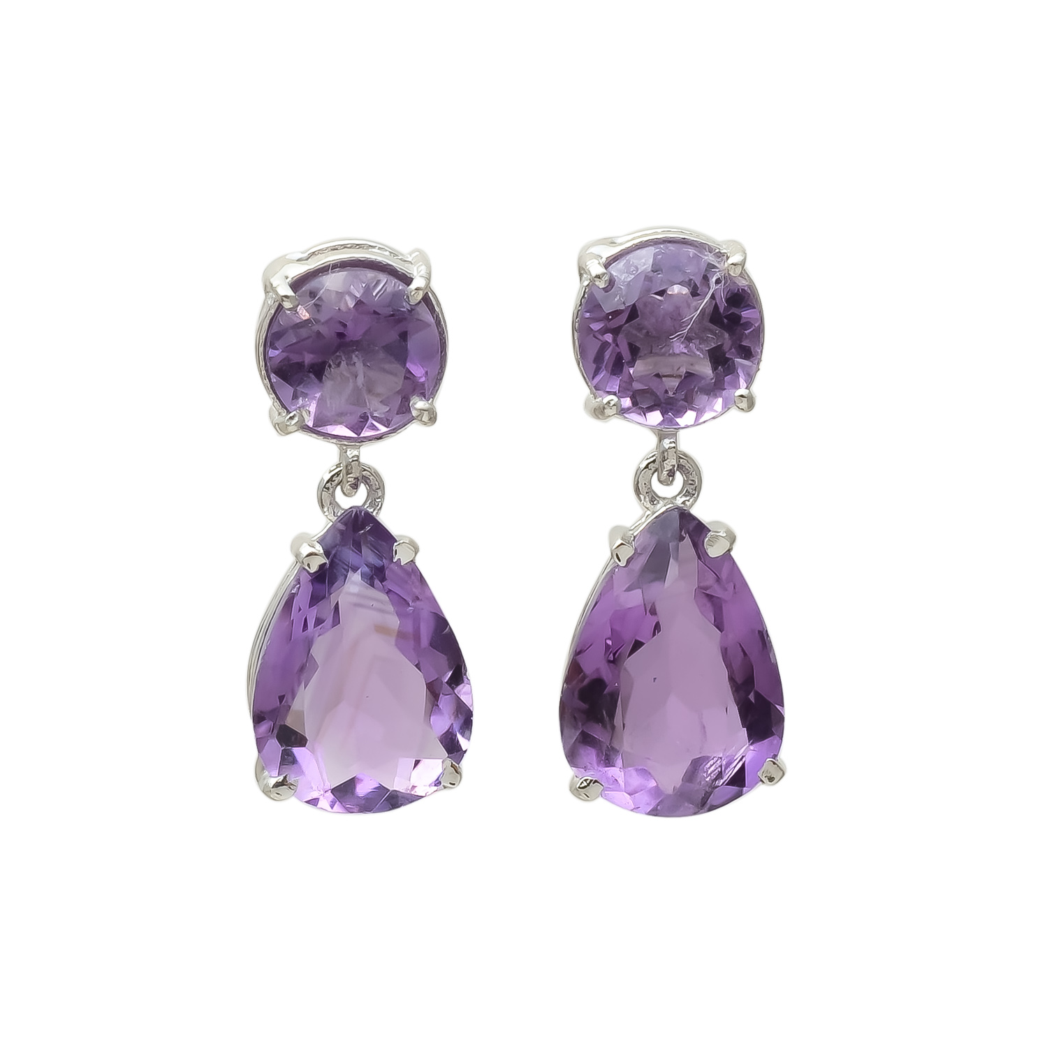 Elegant Amethyst Earrings Royal Purple Gemstone Beauty - Image 2