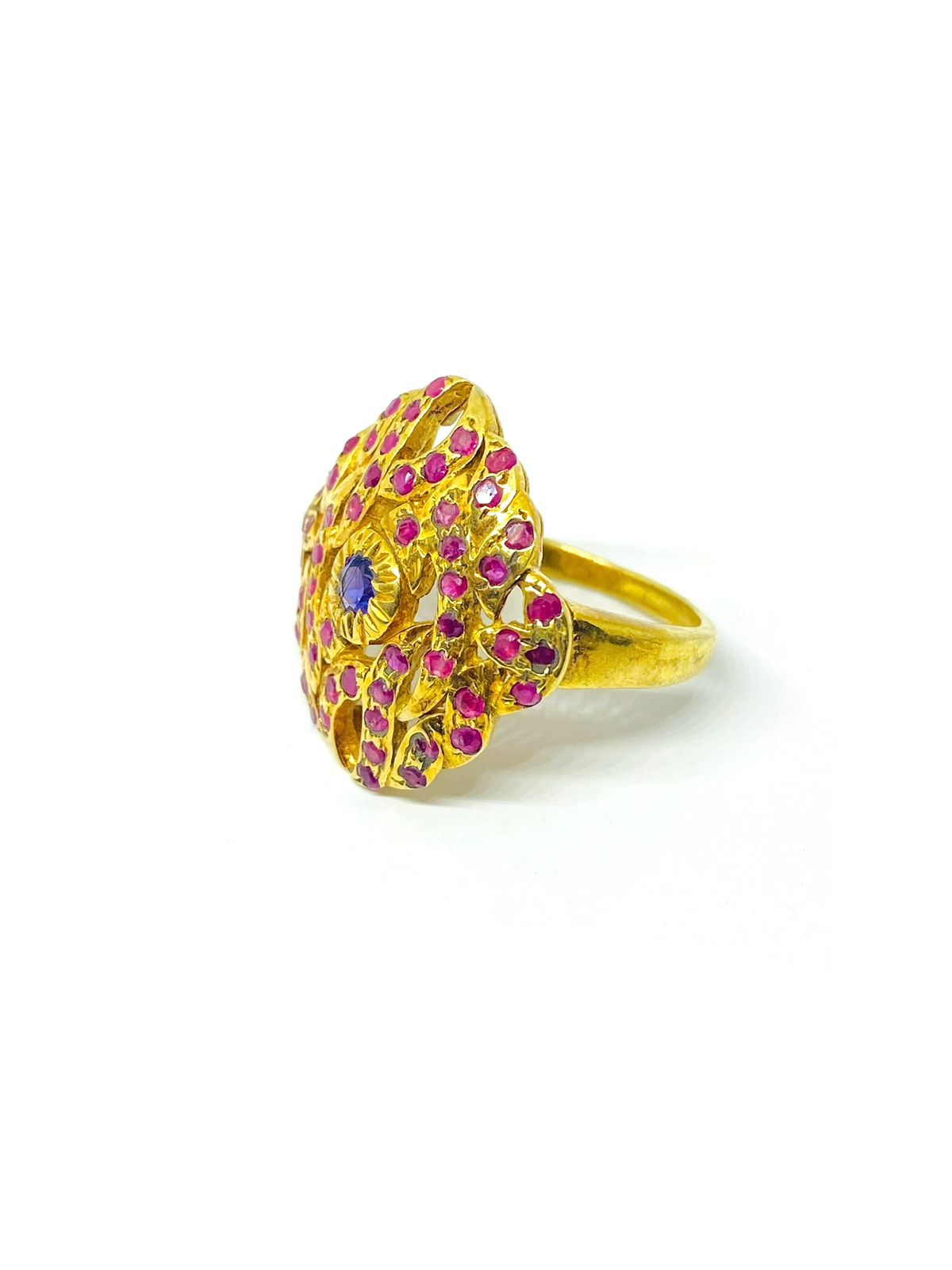 Luxury Natural Amethyst & Ruby Gold Ring - Image 2