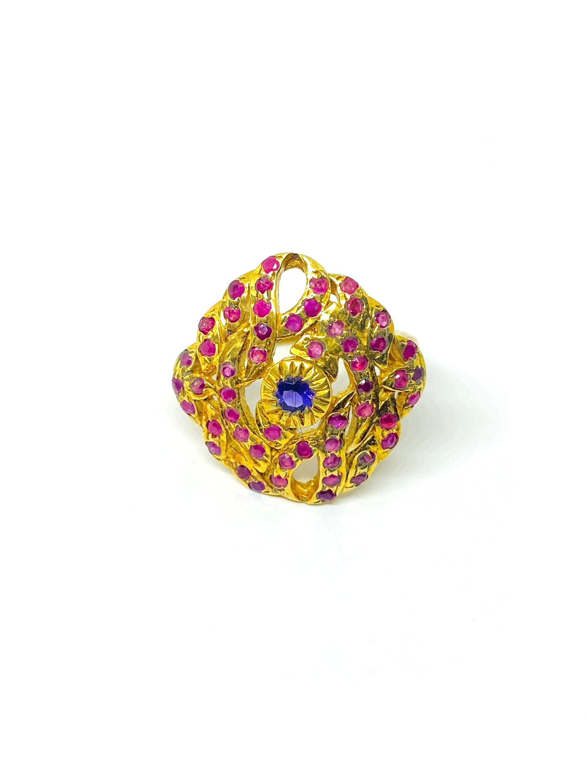 Luxury Natural Amethyst & Ruby Gold Ring