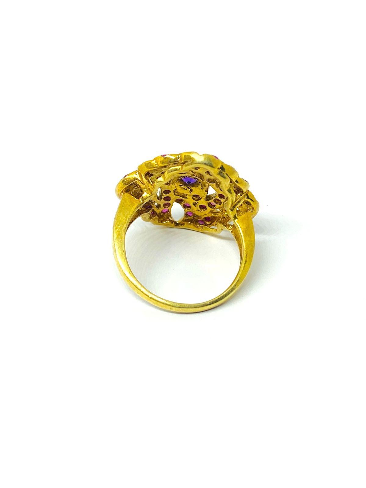 Luxury Natural Amethyst & Ruby Gold Ring - Image 3