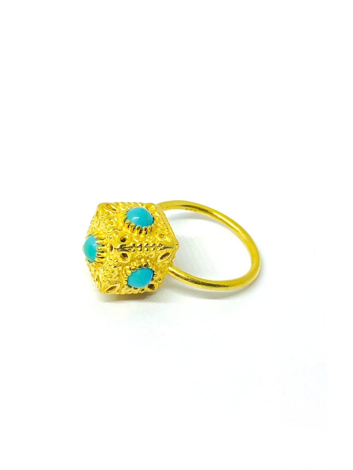 Handmade Square Turquoise Ring | 925 Sterling Silver Statement Jewelry - Image 2