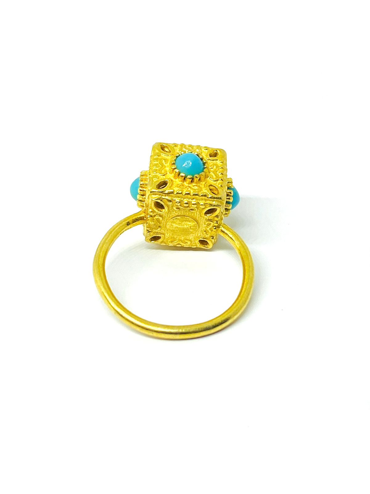 Handmade Square Turquoise Ring | 925 Sterling Silver Statement Jewelry - Image 3