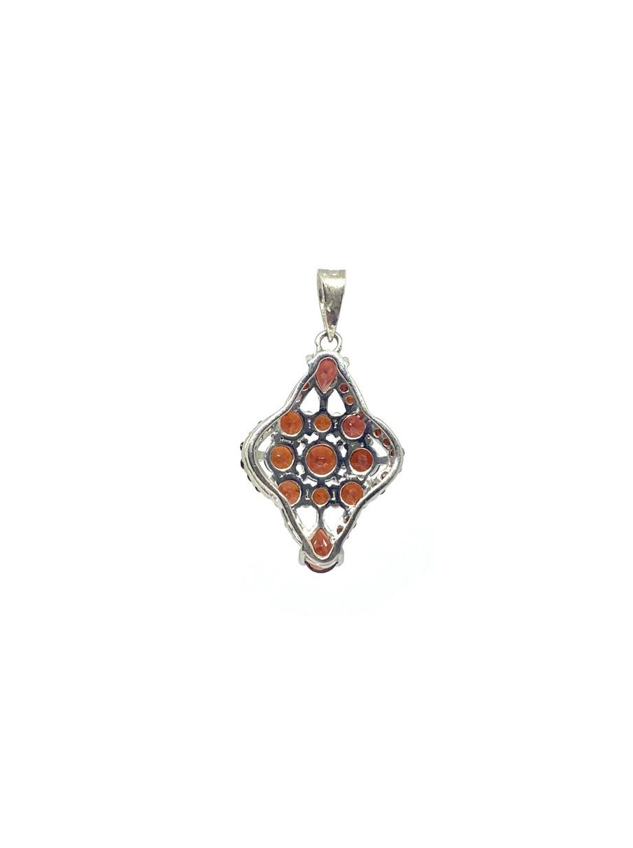 Natural Faceted Garnet 9.25 Sterling Silver Pendant - Image 4
