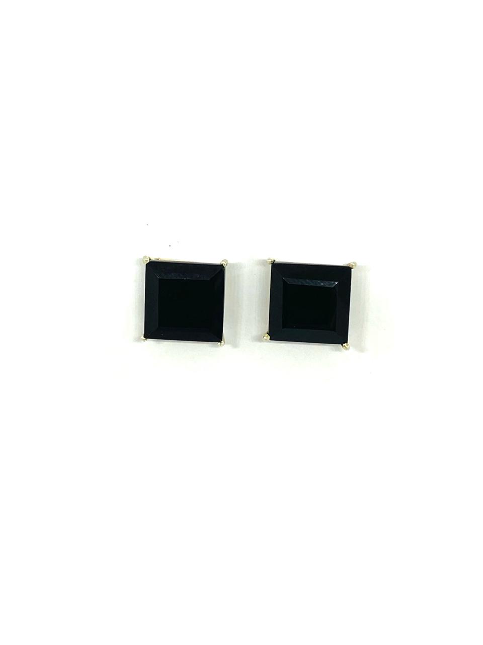 Classic Black Onyx Square Stud in Sterling Silver - Image 2