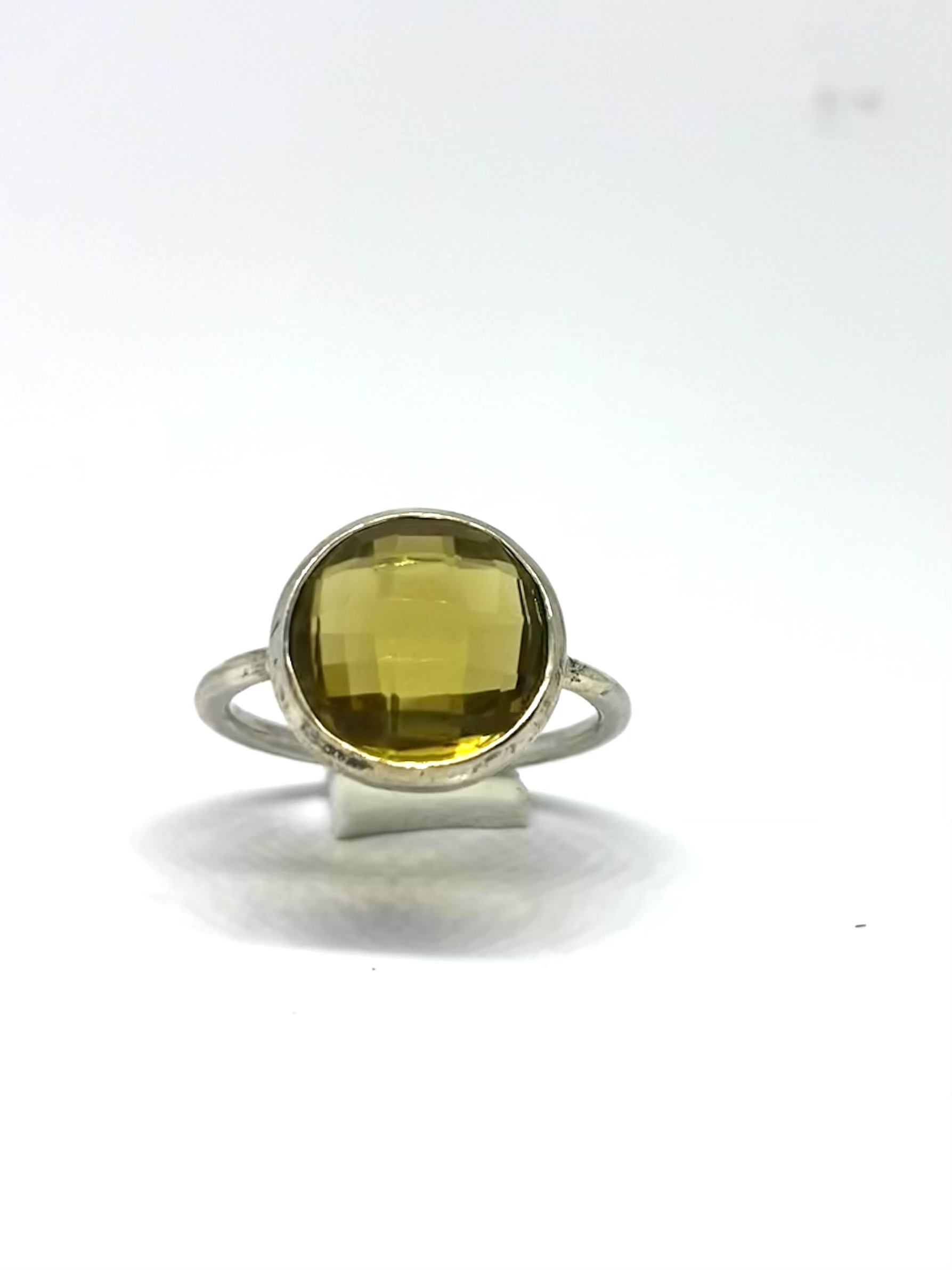 Yellow Lemon Quartz Bezel Ring