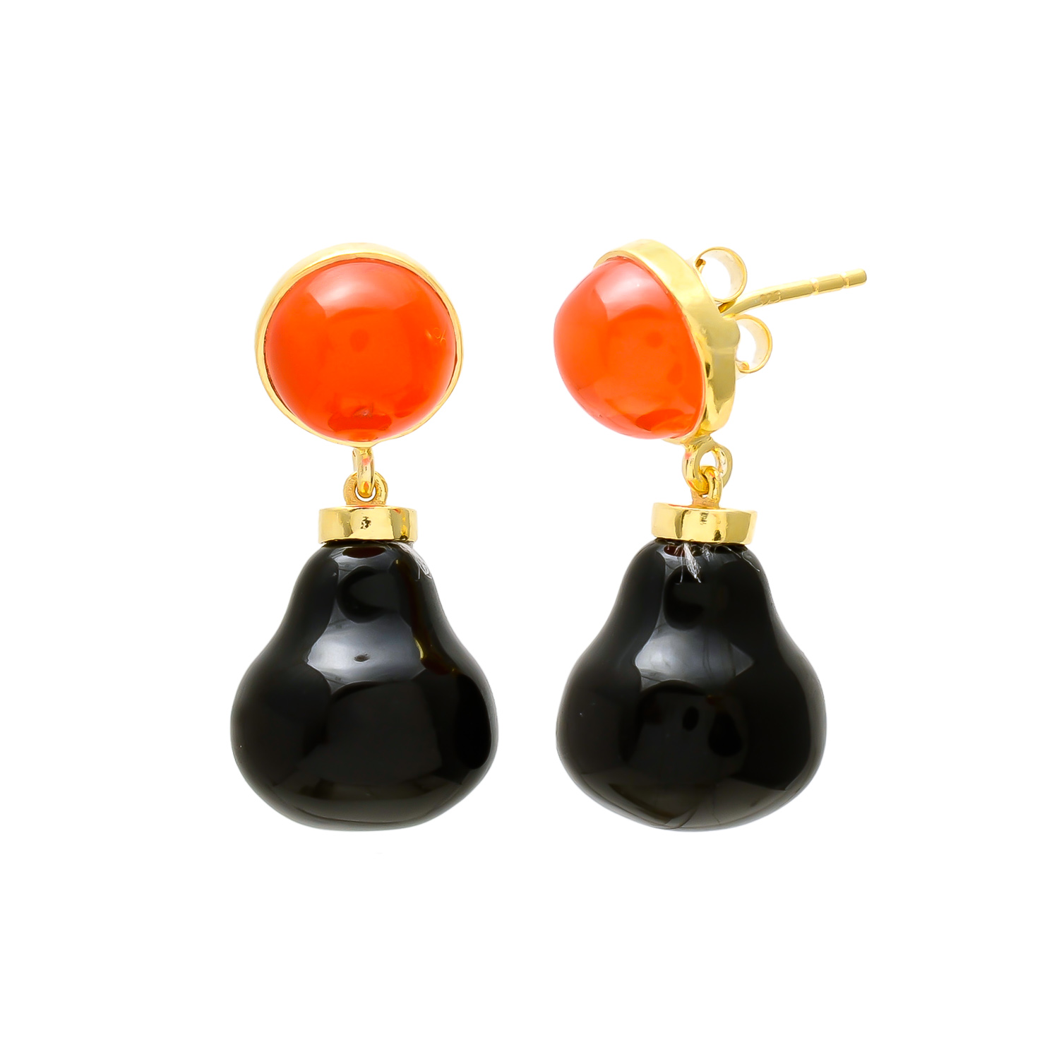 Carnelian & Black Onyx Statement Earrings - Image 3