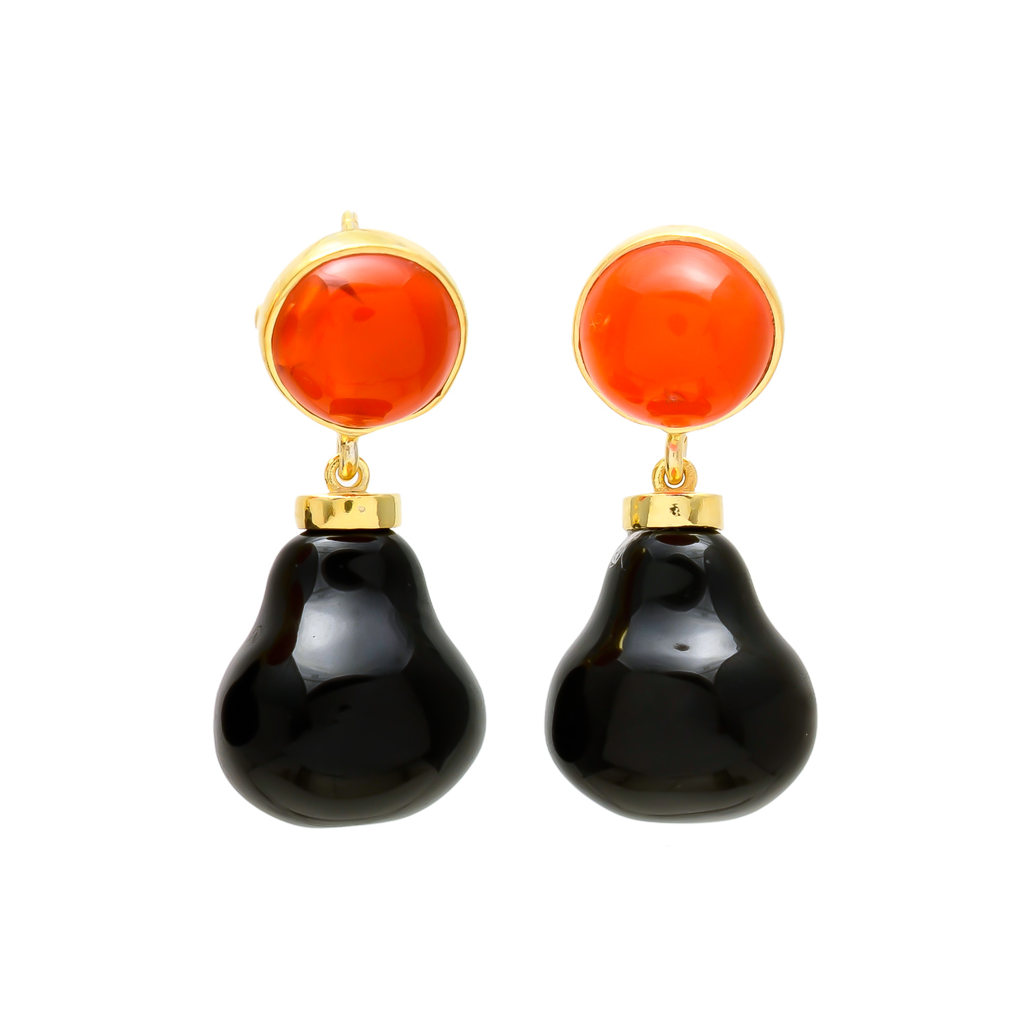 Carnelian & Black Onyx Statement Earrings - Image 2