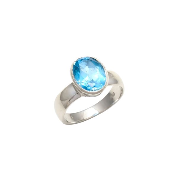 925 Sterling Silver Blue Topaz Ring