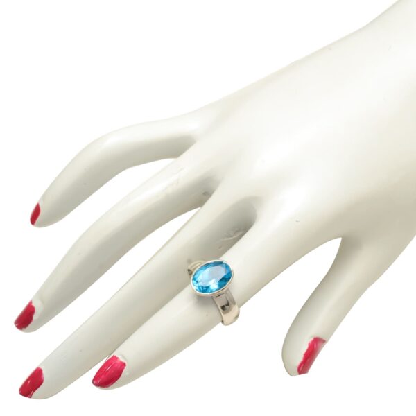 925 Sterling Silver Blue Topaz Ring - Image 3