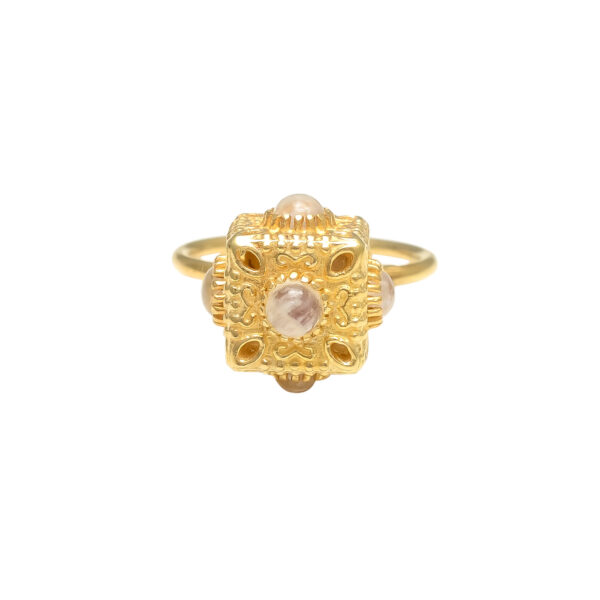 Sterling Rainbow Moonstone Ring - Image 2