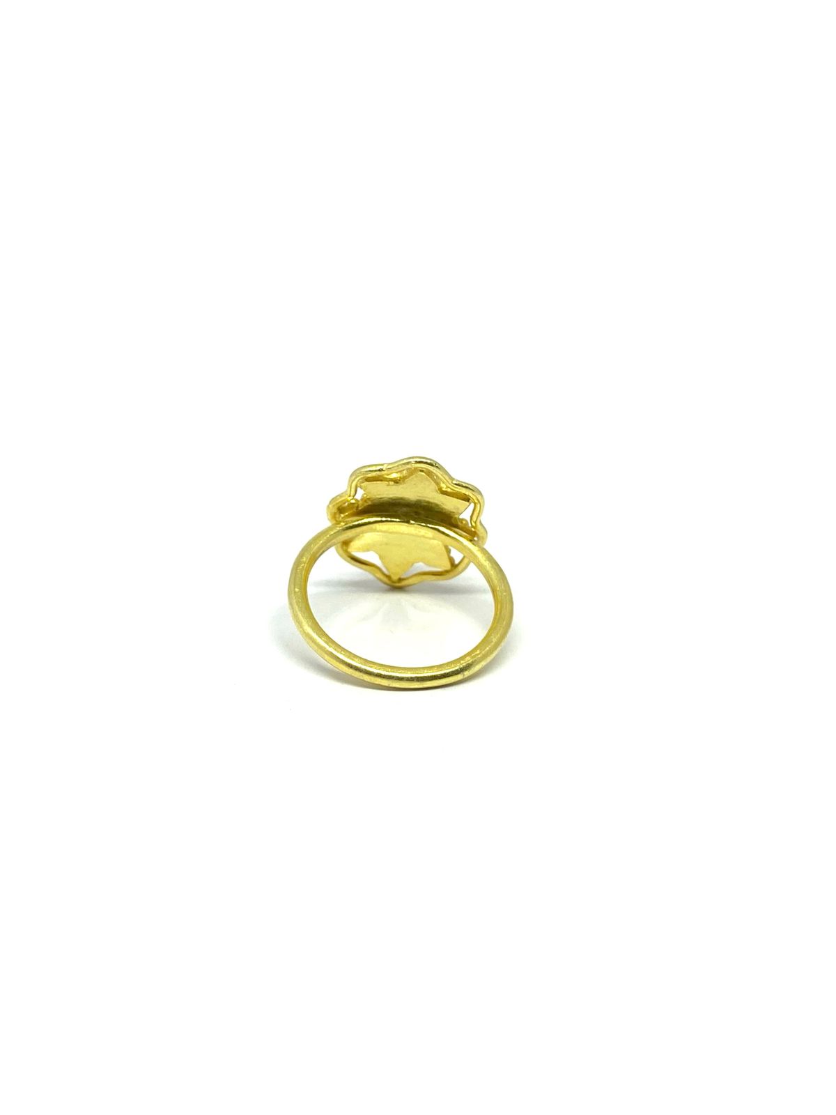 Green Tourmaline Statement Ring with Gold-Tone Detailing - Image 3