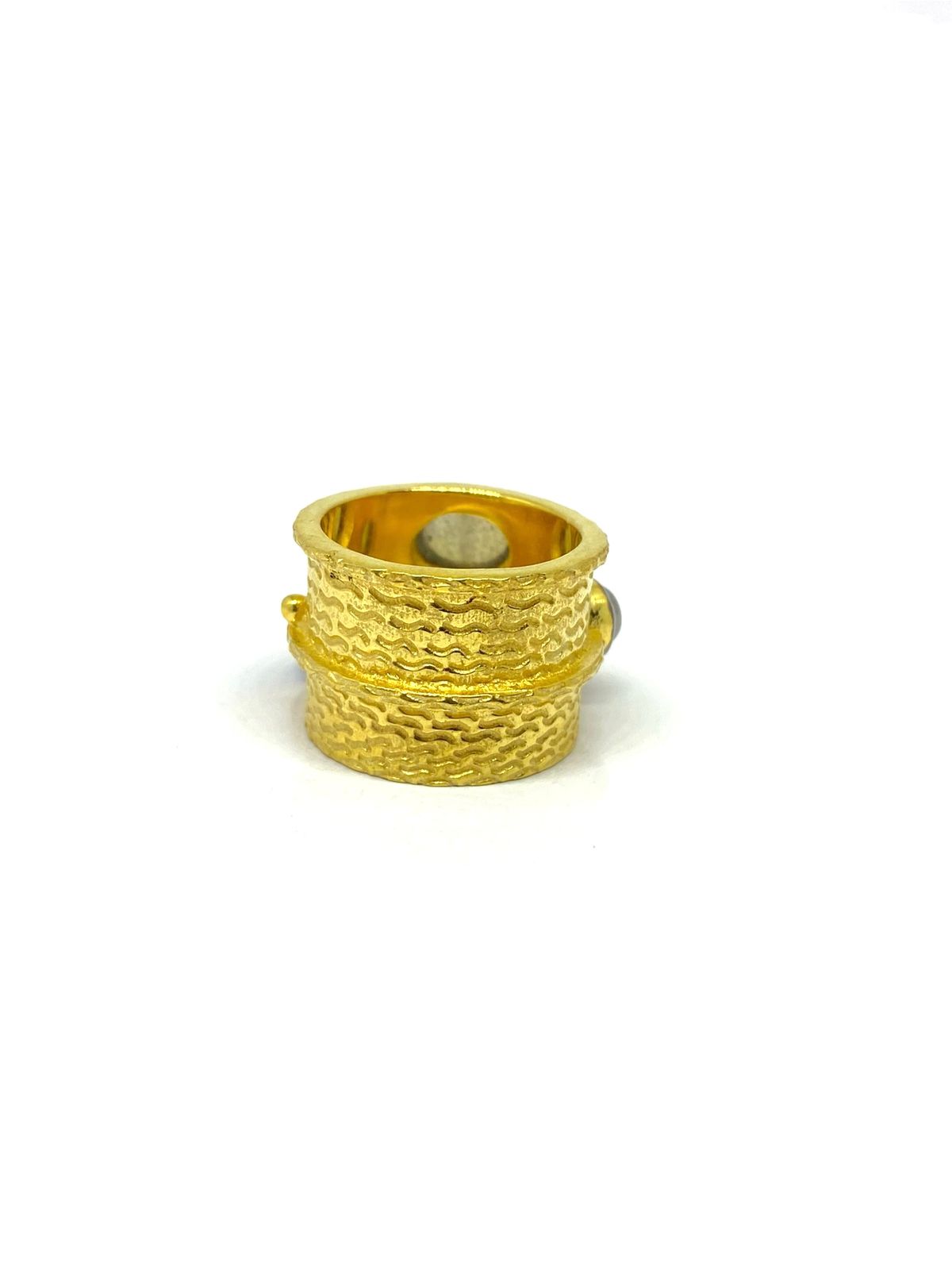 Unique Labradorite Gemstone Gold-Tone Statement Ring - Image 5