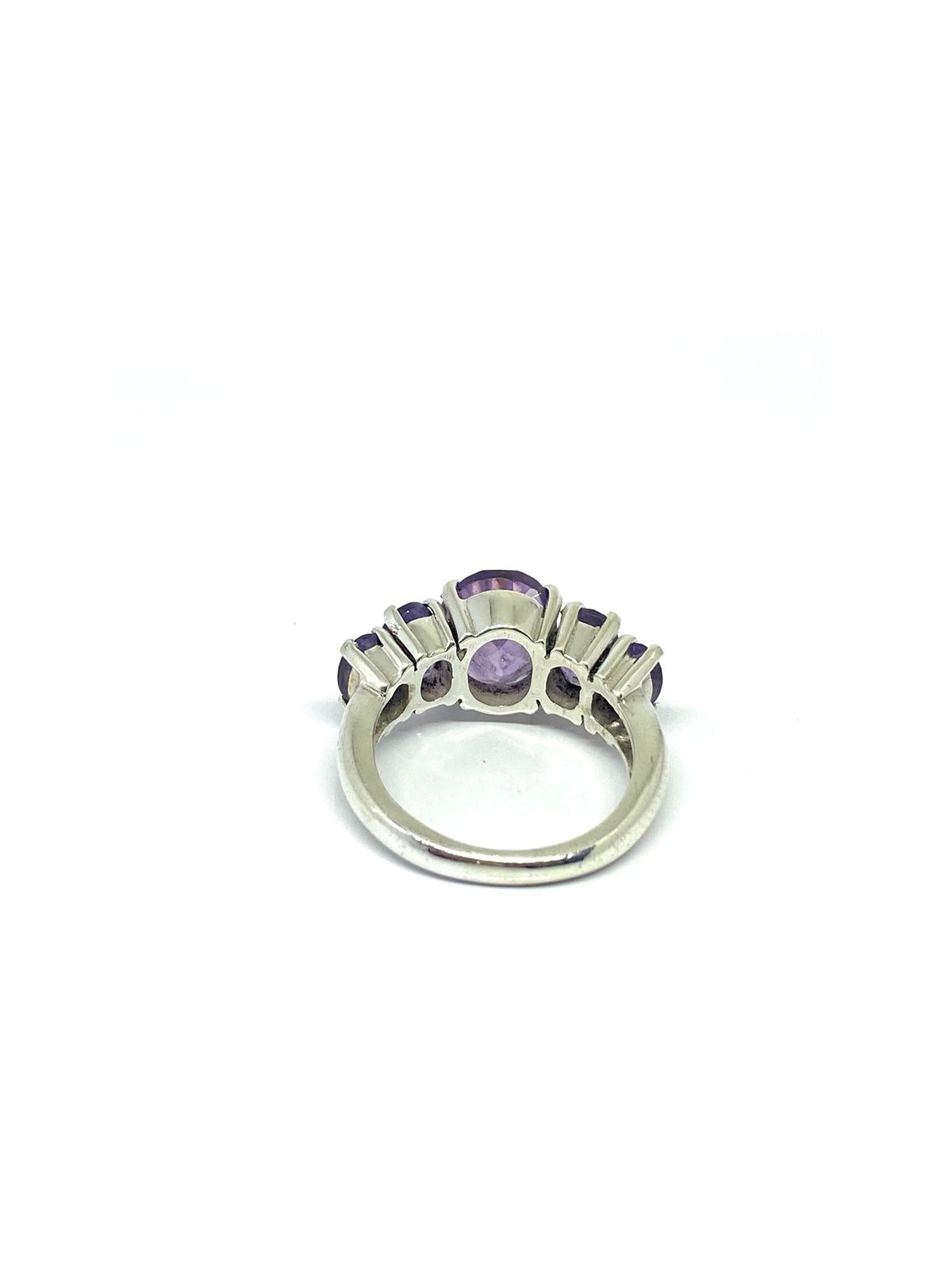 Natural Purple Amethyst Statement Ring Faceted Gemstone Jewelry - Image 3
