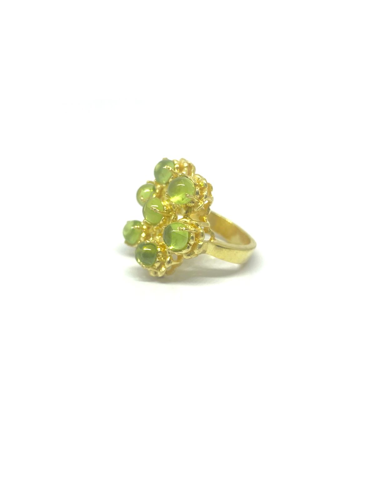 Floral Peridot Cluster Ring in Gold-Plated - Image 2