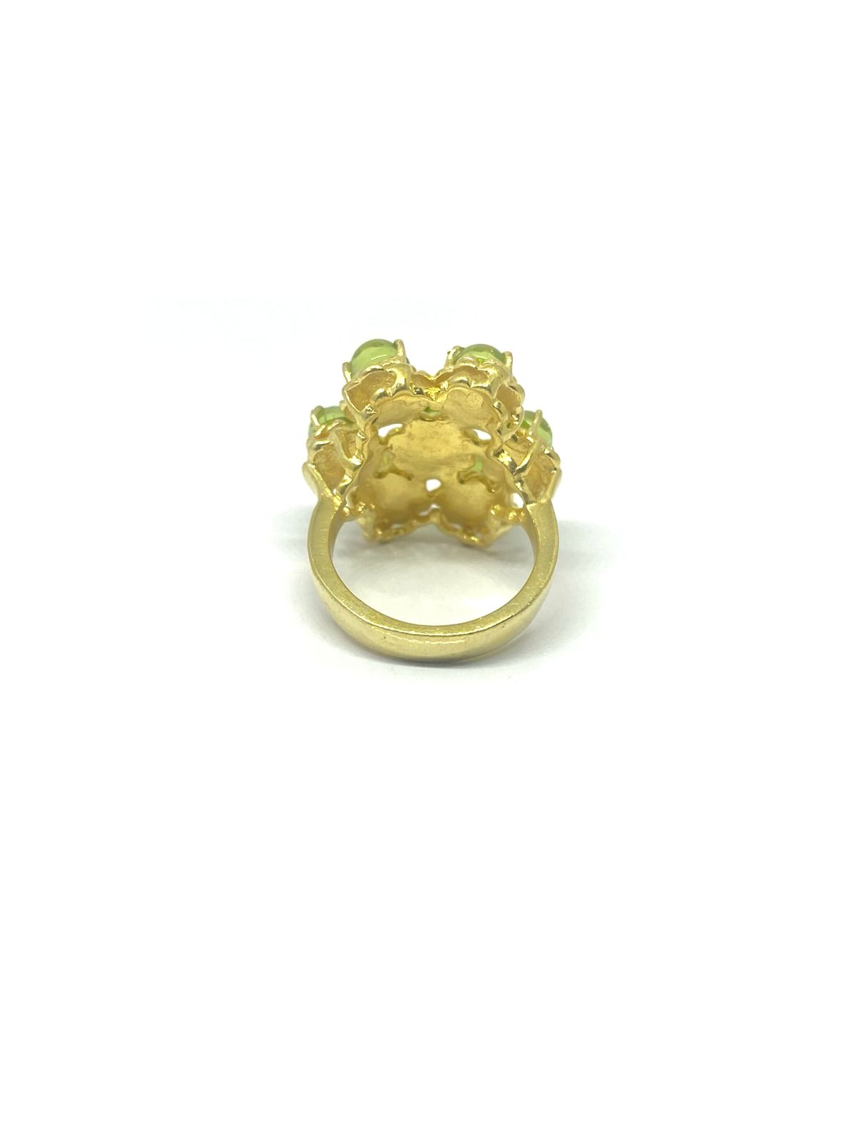 Floral Peridot Cluster Ring in Gold-Plated - Image 3