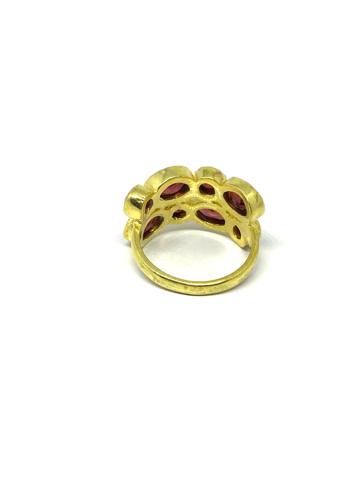 Elegant Garnet Stone Ring Gold Plated - Image 5