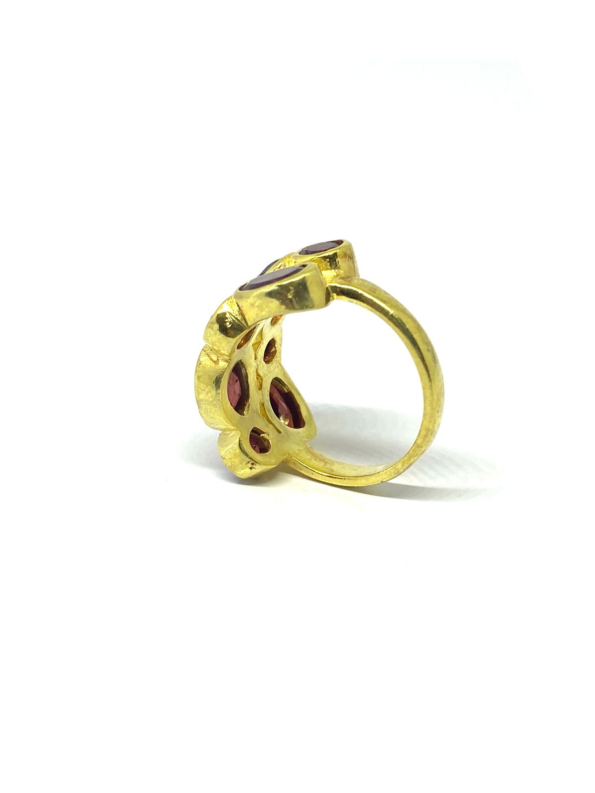 Elegant Garnet Stone Ring Gold Plated - Image 4
