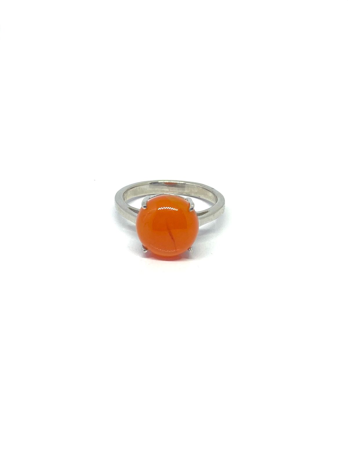 Vibrant Orange Carnelian Gemstone Ring