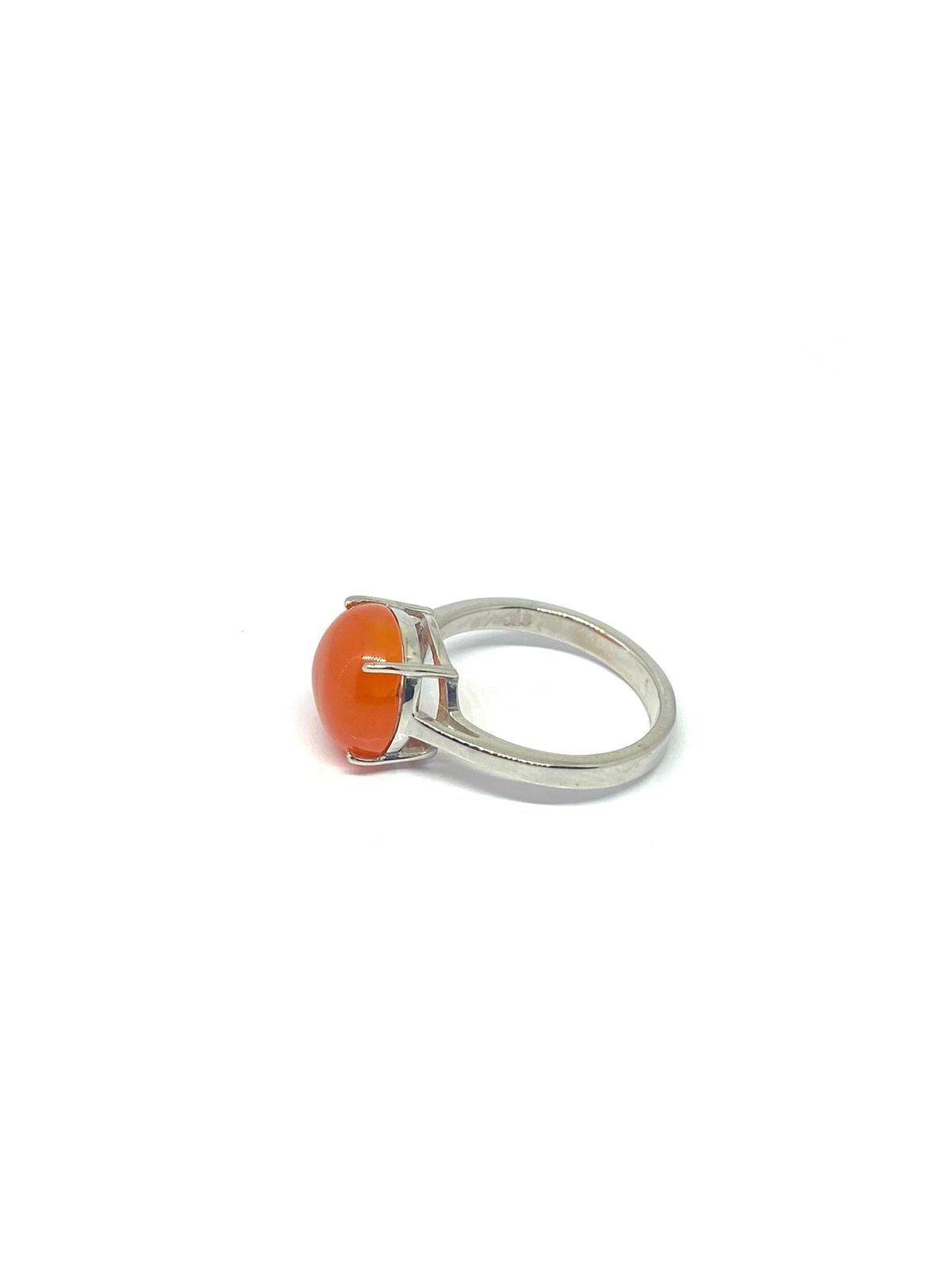 Vibrant Orange Carnelian Gemstone Ring - Image 2