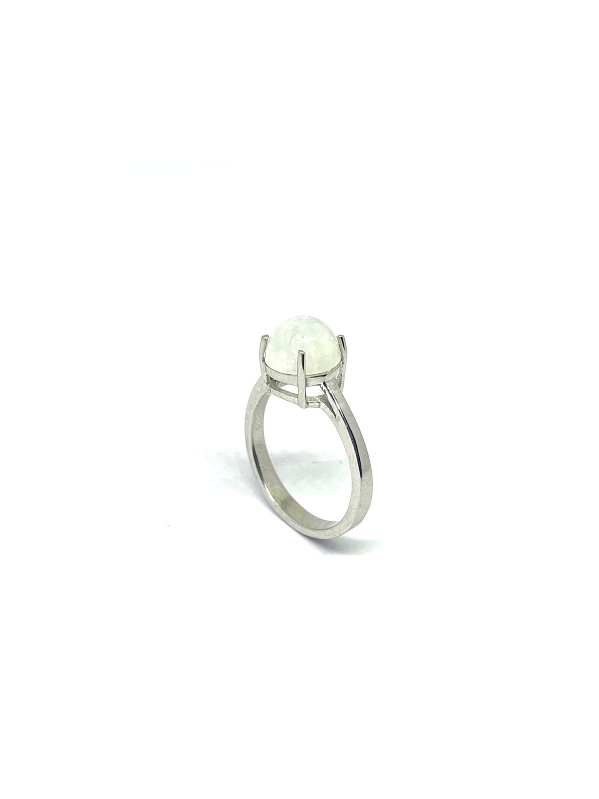 Classic Sterling Silver Moonstone Ring with Radiant Glow - Image 3