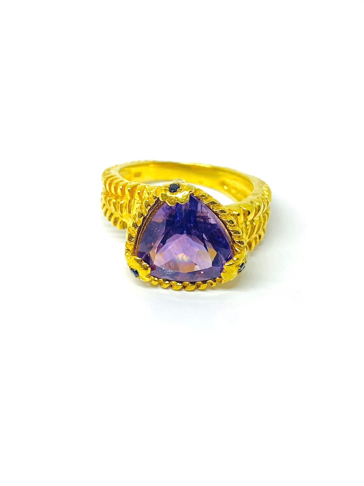 Elegant Amethyst Gemstone Ring Royal Purple Statement Ring