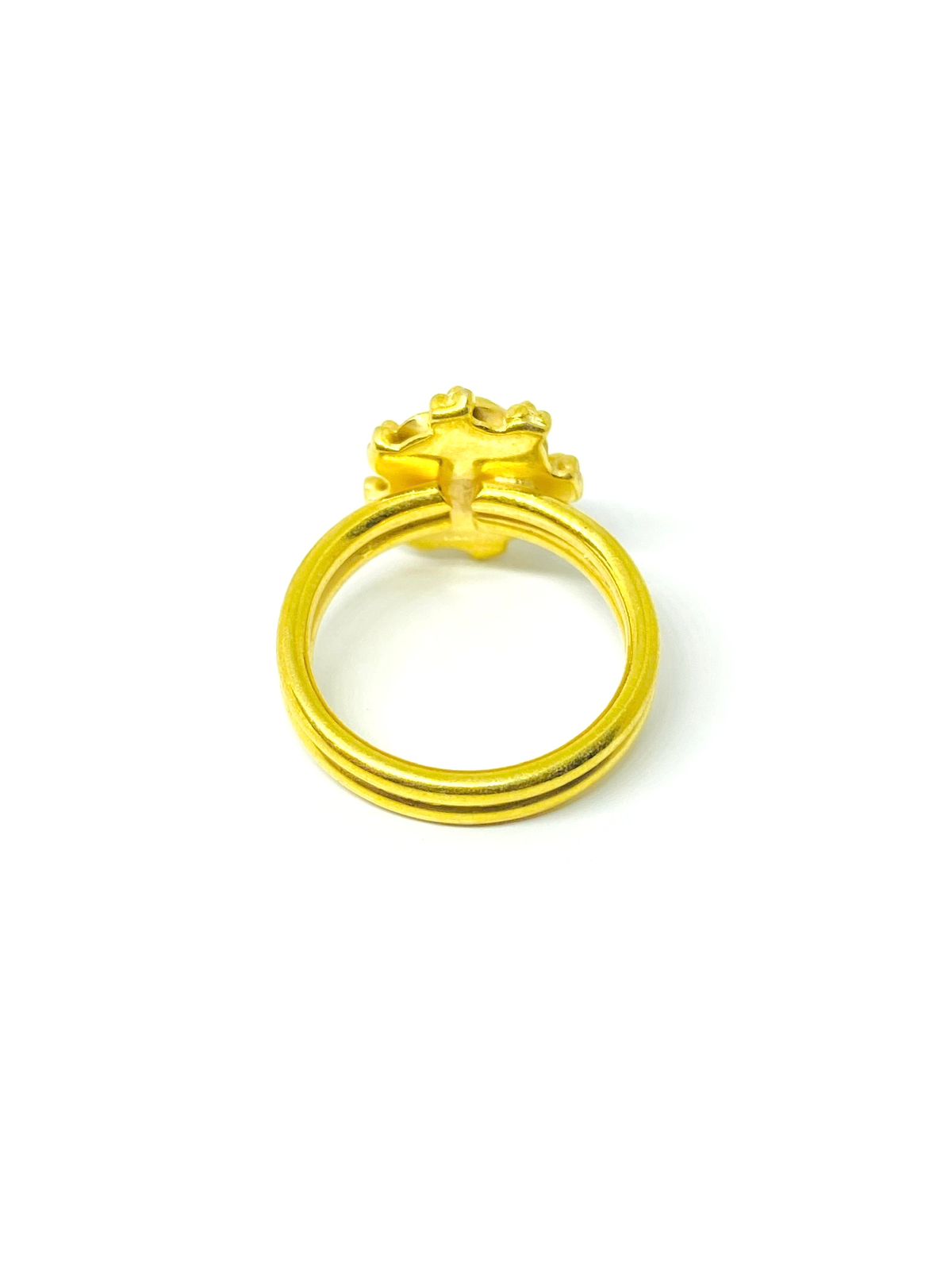 Natural Rhodolite Garnet Ring in 92.5 Sterling Silver Gold Plated - Image 3