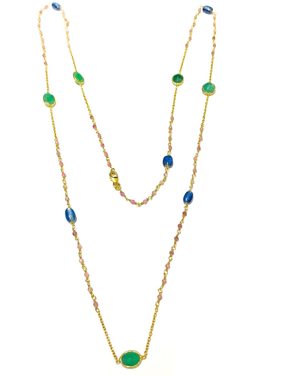 Emerald & Kyanite Necklace – Luxurious Dual Gemstone Elegance - Image 2