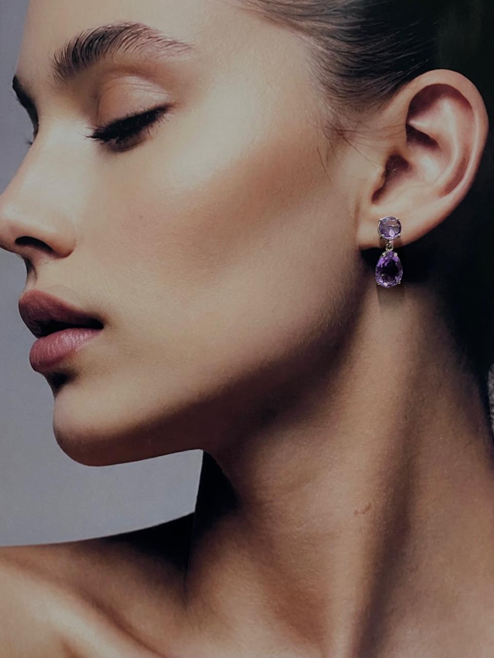 Elegant Amethyst Earrings Royal Purple Gemstone Beauty