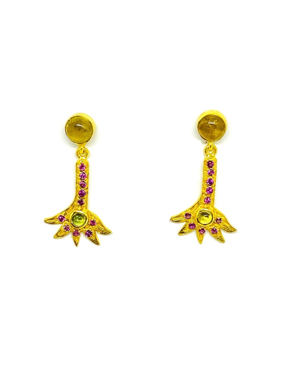 Multi Tourmaline Earrings in 92.5 Sterling Silver - Image 2